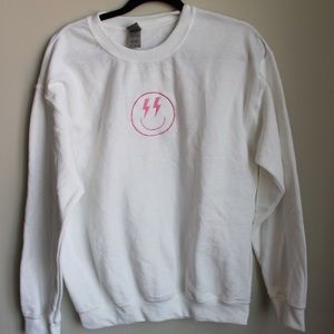 White Embroidered Sweatshirt